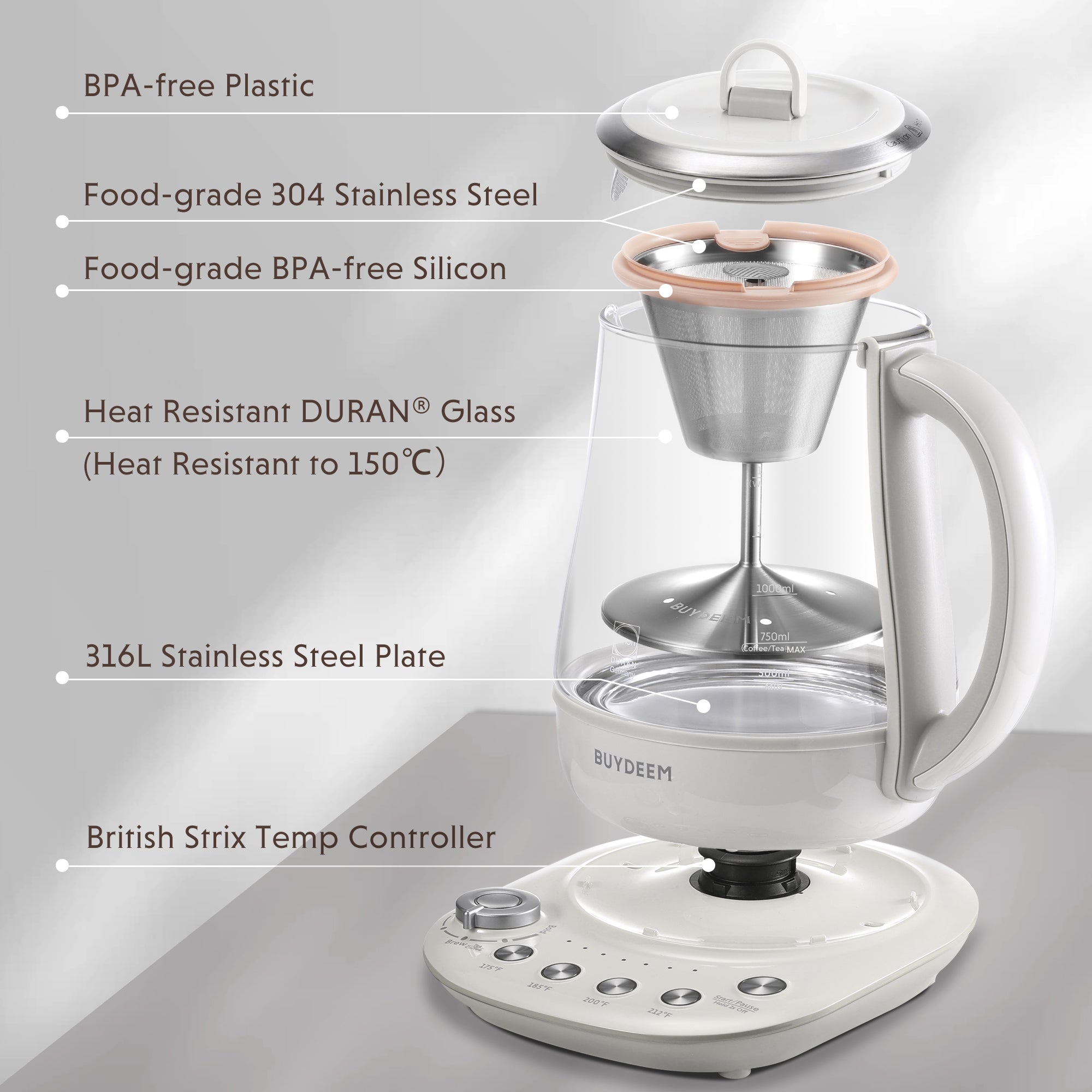 K156多功能茶咖萃取壶1.5L